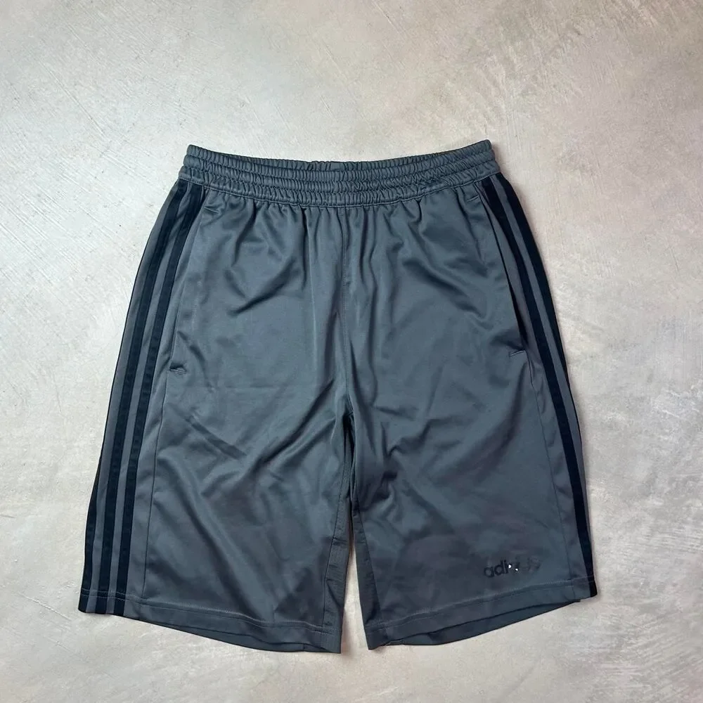 Adidas Men's Grey and Black Shorts
